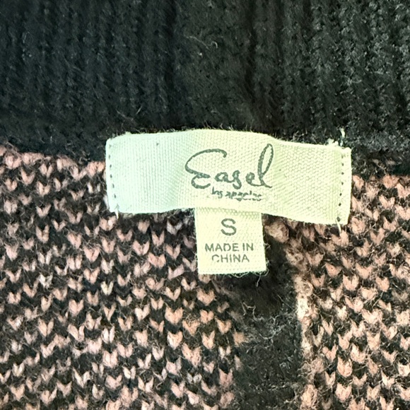 Easel Black Cardigan with Pink Heart Accents - Picture 5 of 5